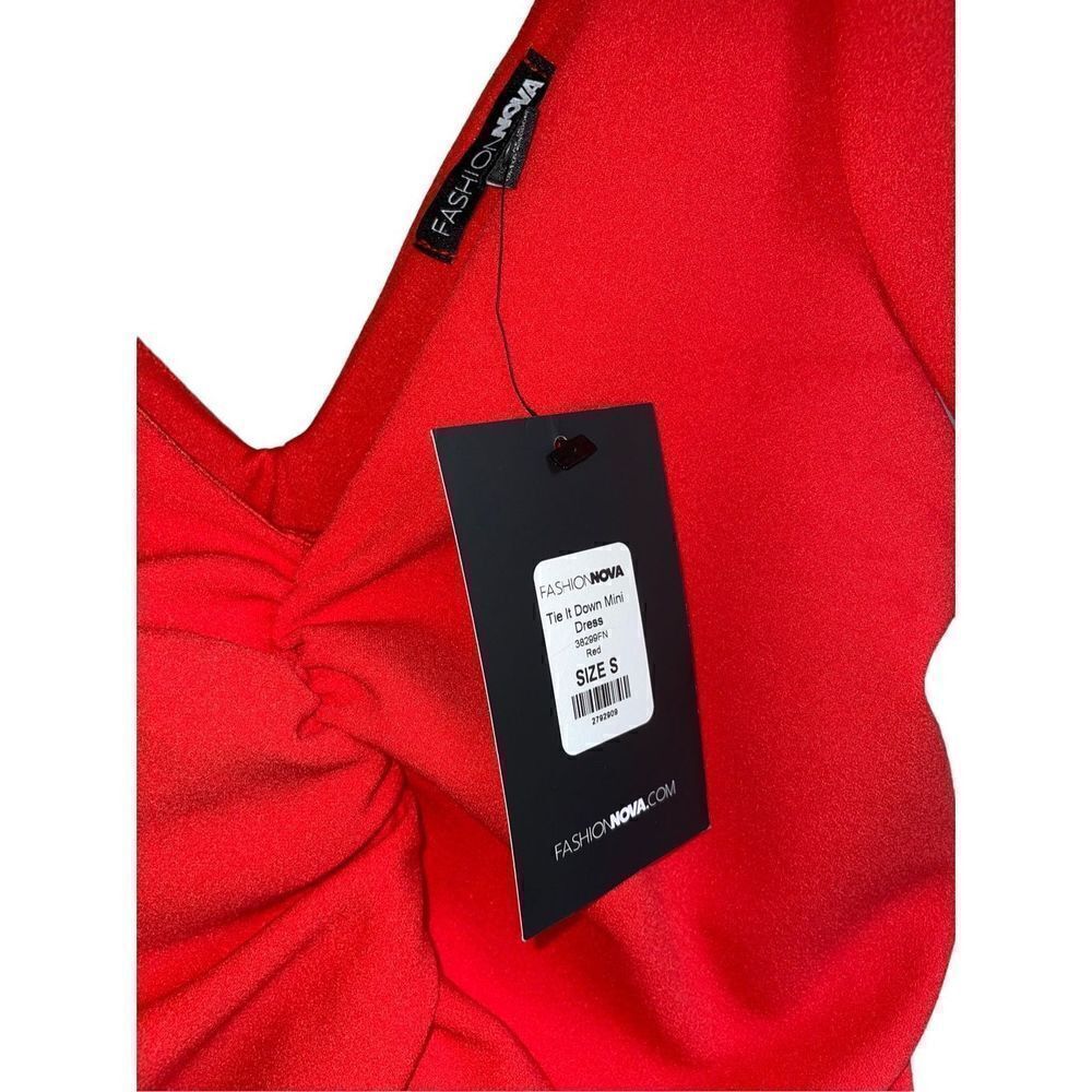 Ruched Tie It Down Crepe Mini Dress - Picture 7 of 16